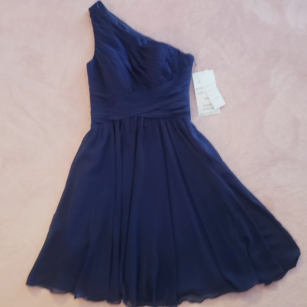 One shoulder dress Navy (Bridesmaid or Prom).
